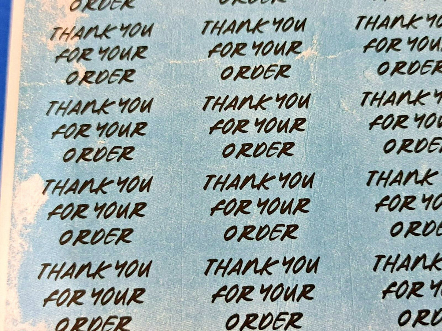 325 x Thank You for Your Order Labels Blue Vintage Style Matte Labels Stickers