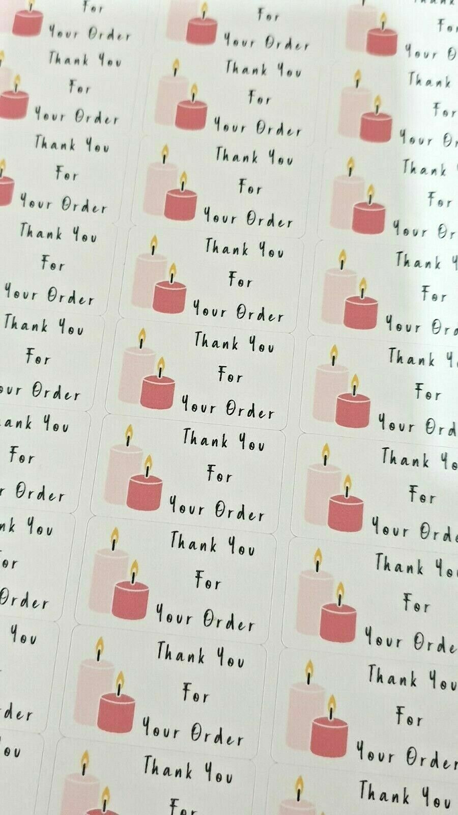 325 x Thank You for Your Order Labels Candles Scentsy Matte Labels Stickers