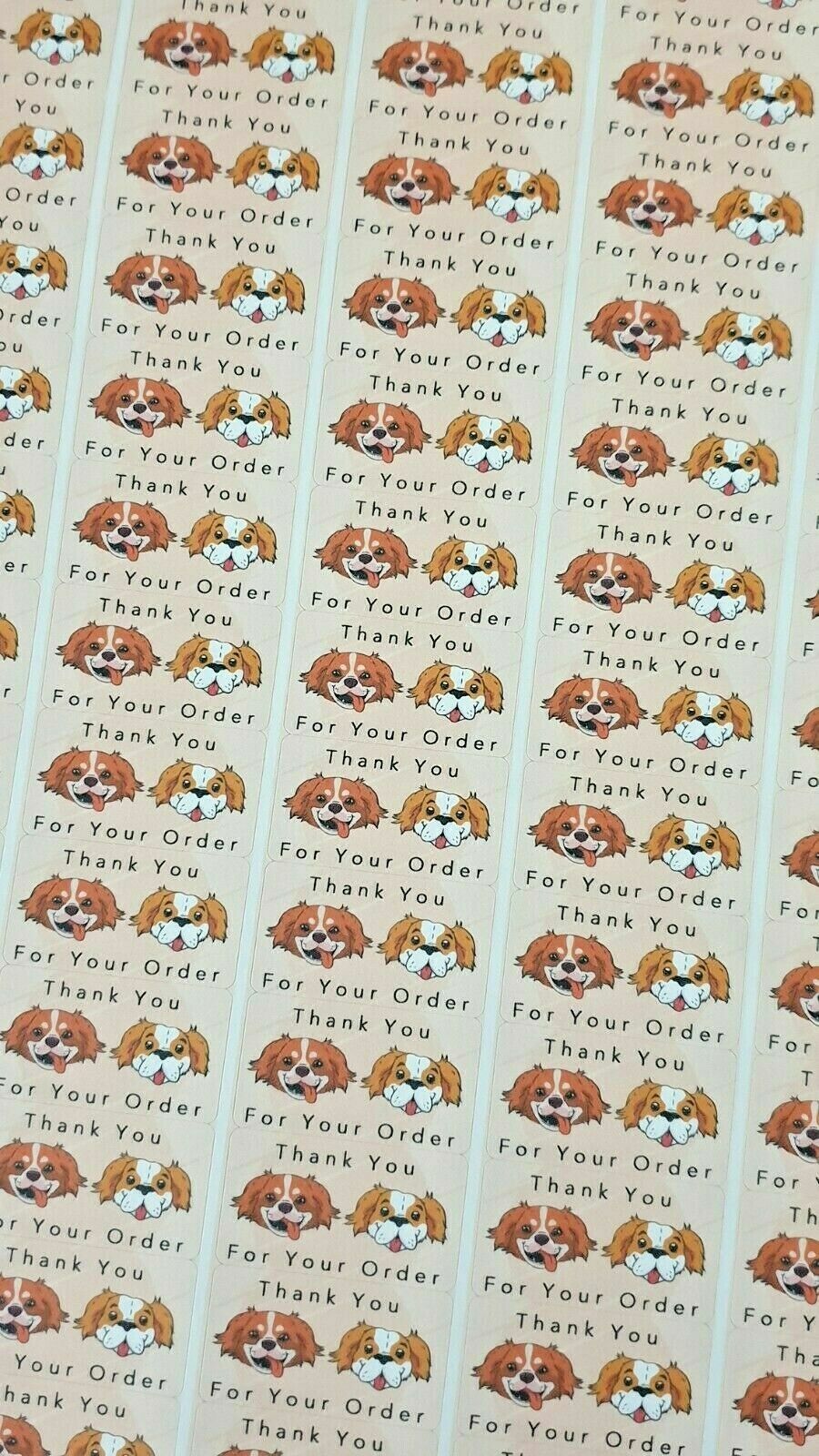 325 x Thank You for Your Order Labels DOGS Matte Labels Stickers