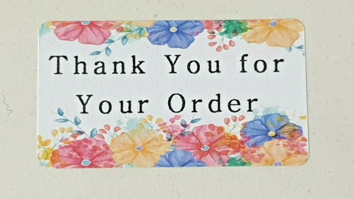 325 x Thank You for Your Order Labels Flowers Floral Matte Labels Stickers