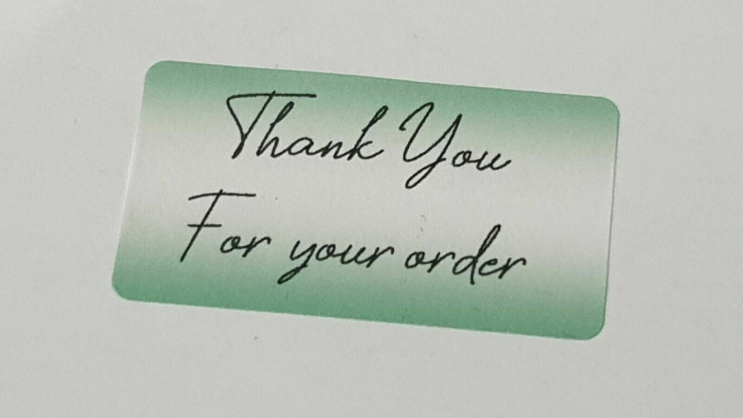325 x Thank You for Your Order Labels Oriental Emerald Matte Labels Stickers
