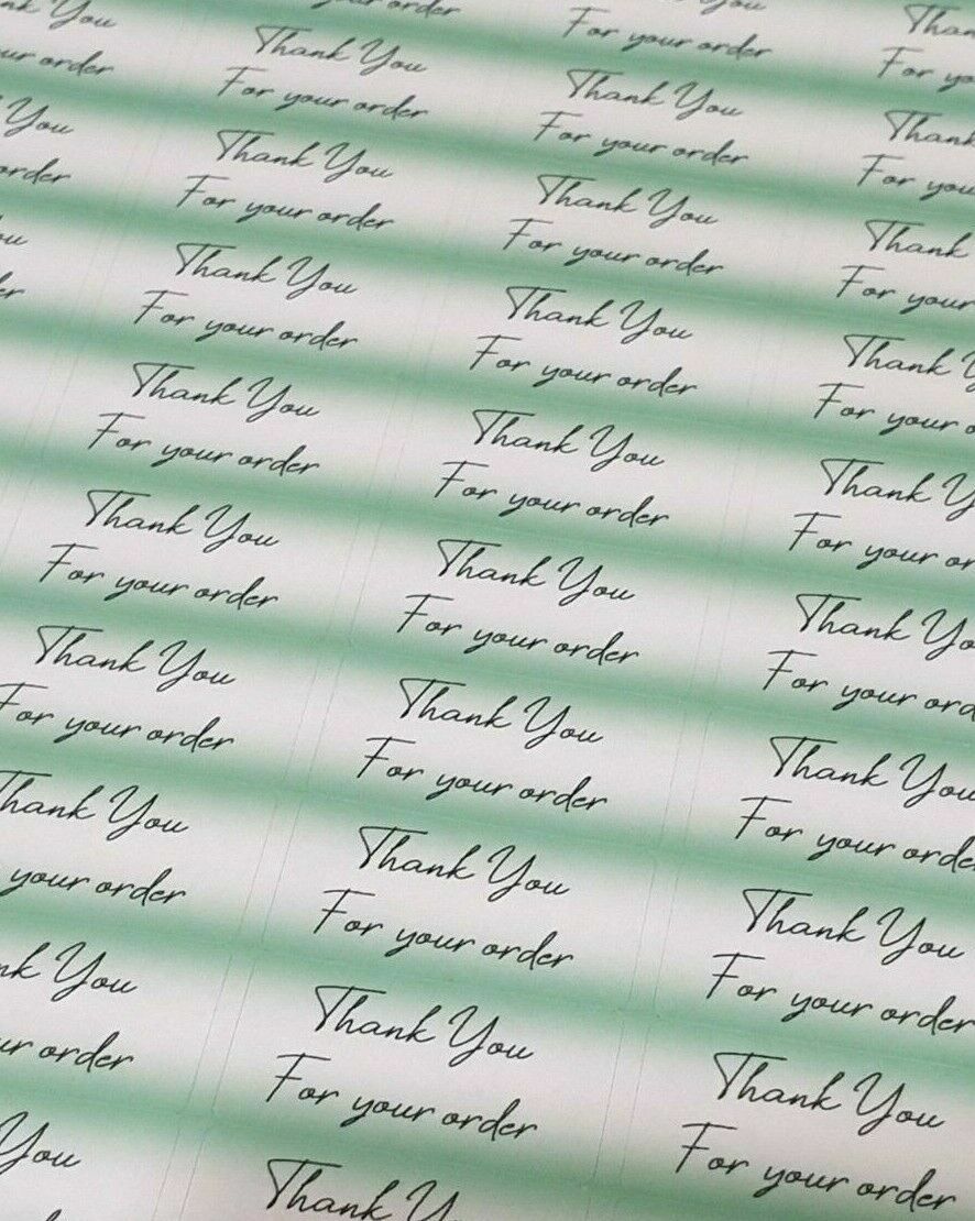325 x Thank You for Your Order Labels Oriental Emerald Matte Labels Stickers