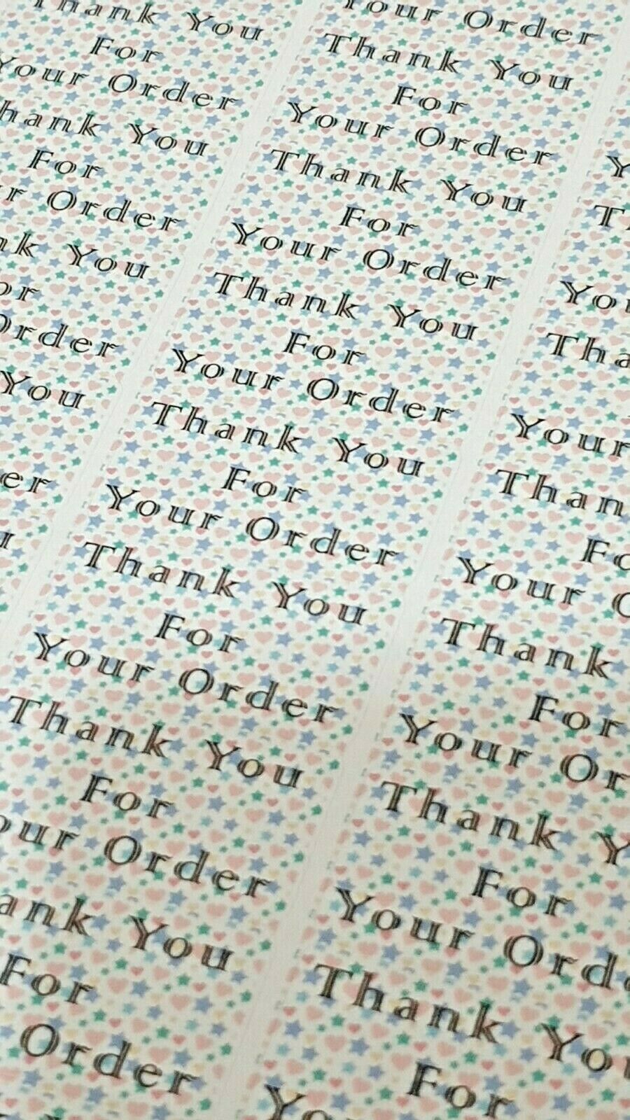 325 x Thank You for Your Order Labels Stars & Love Hearts Matte Labels Stickers