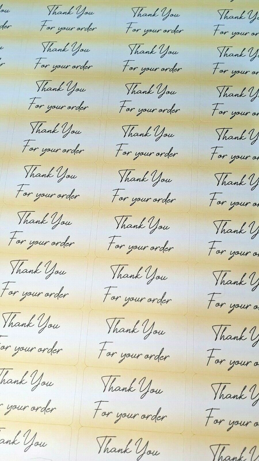 325 x Thank You for Your Order Labels Summer Yellow Matte Labels Stickers