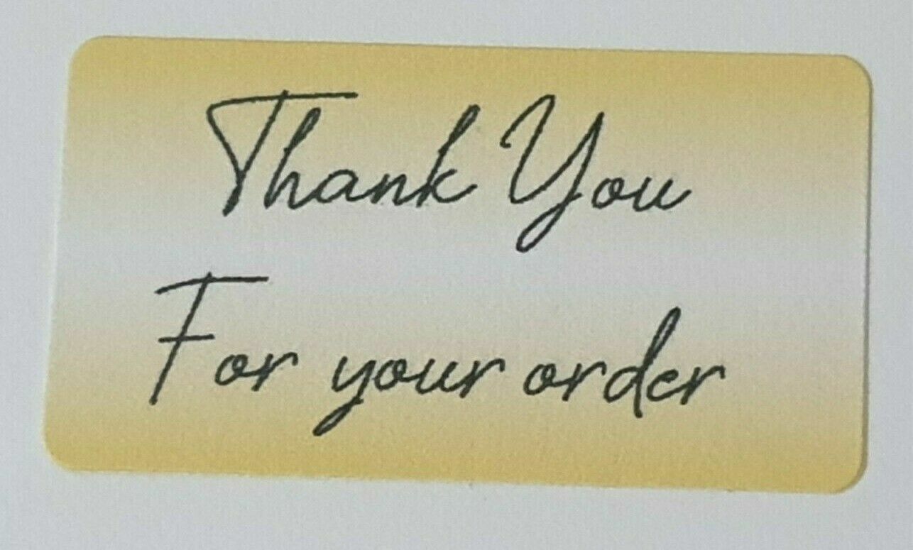 325 x Thank You for Your Order Labels Summer Yellow Matte Labels Stickers