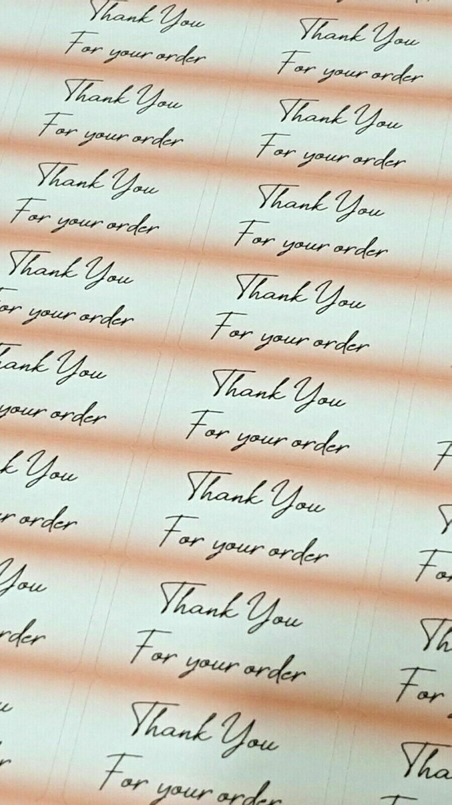 325 x Thank You for Your Order Labels Tangerine Dream Matte Labels Stickers
