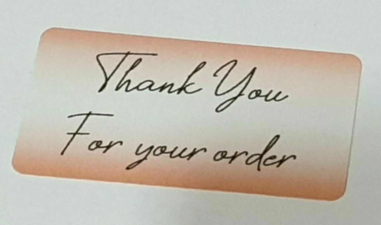 325 x Thank You for Your Order Labels Tangerine Dream Matte Labels Stickers