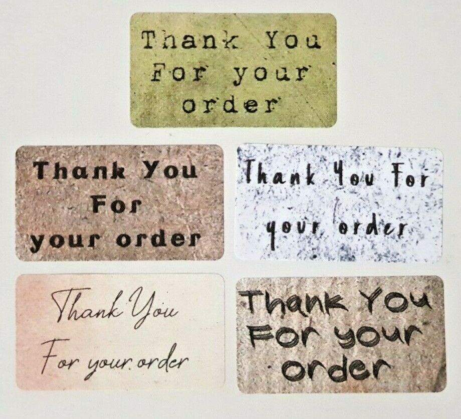 325 x Thank You for Your Order Labels Vintage Papers Matte Labels Stickers