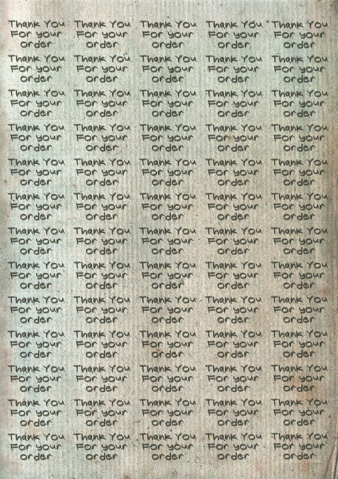325 x Thank You for Your Order Labels Vintage Papers Matte Labels Stickers
