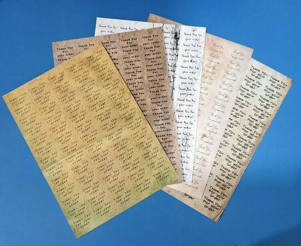 325 x Thank You for Your Order Labels Vintage Papers Matte Labels Stickers