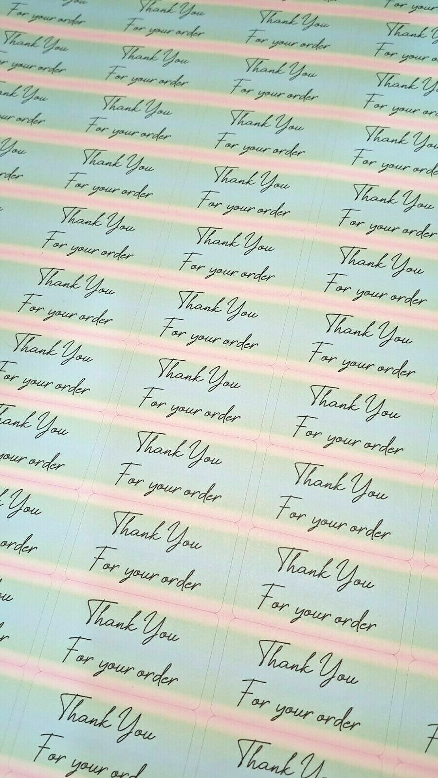 325 x Thank You for Your Order Labels Water Melon Matte Labels Stickers