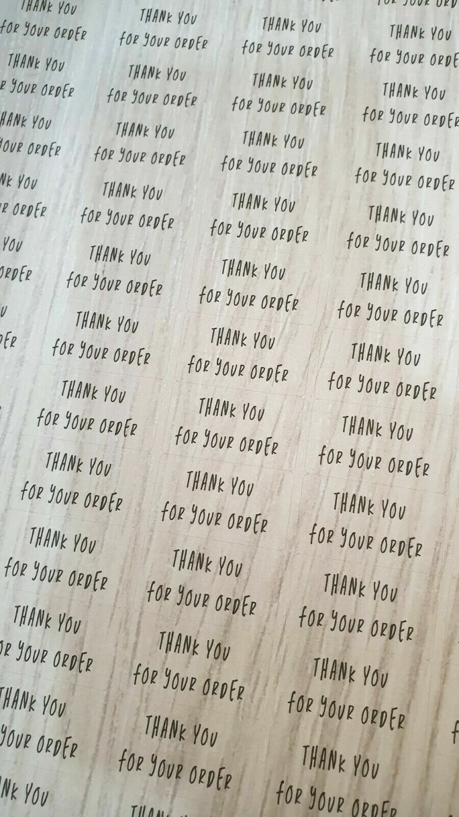 325 x Thank You for Your Order Labels Wood Grain Labels Stickers