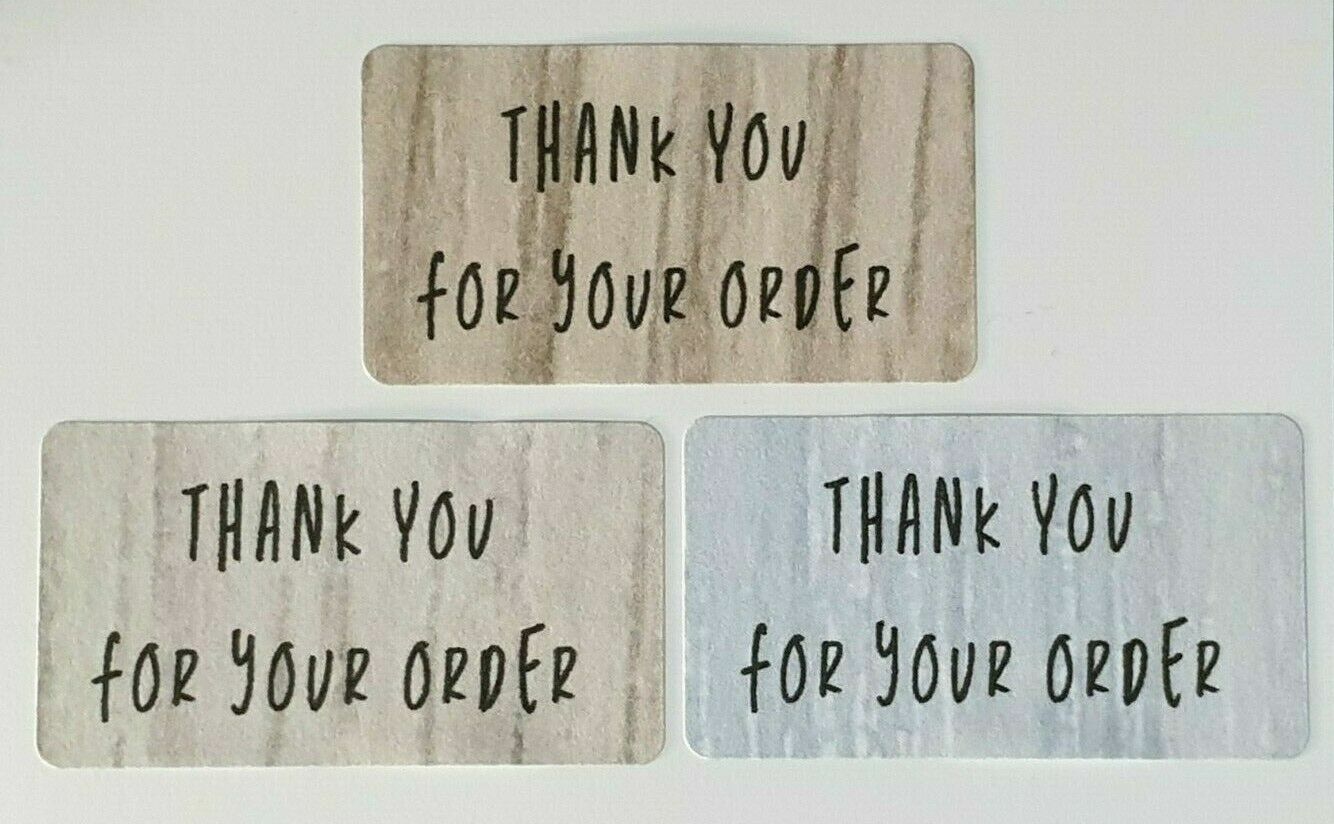 325 x Thank You for Your Order Labels Wood Grain Labels Stickers