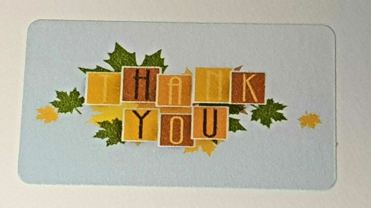 325 x Thank You Sticky Labels Autumn Fall Leaves Matte Labels Stickers T4