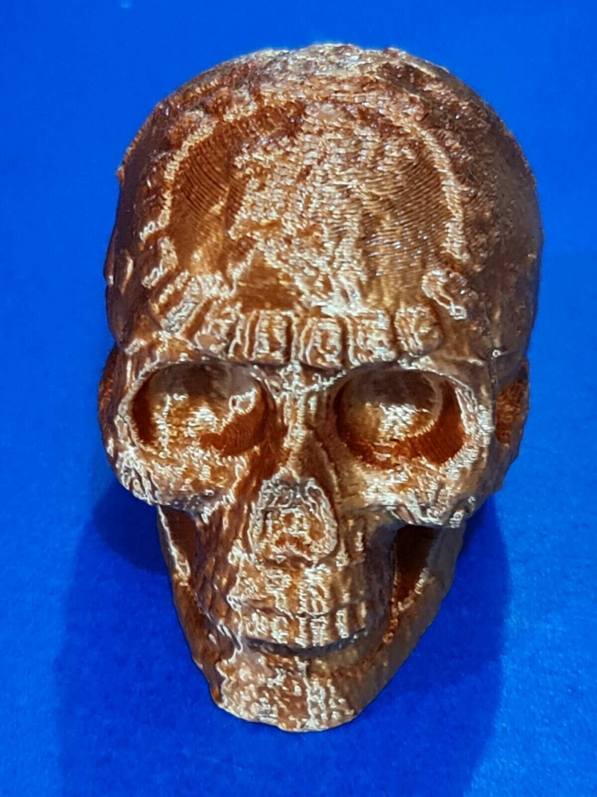 3D Printed Display Model 2’’ Mayan Aztec Death Skull Gothic in Copper Colour PLA