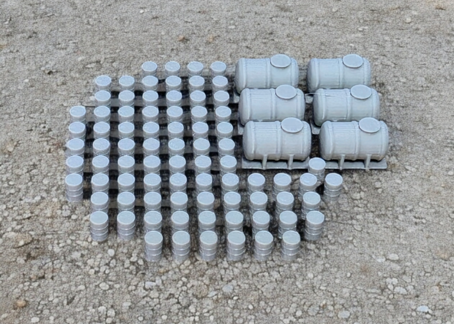 Oil Drums Oil Fuel Tanks x 80 : x 6 Model Railway Scenery TT Gauge 1:120 Scale