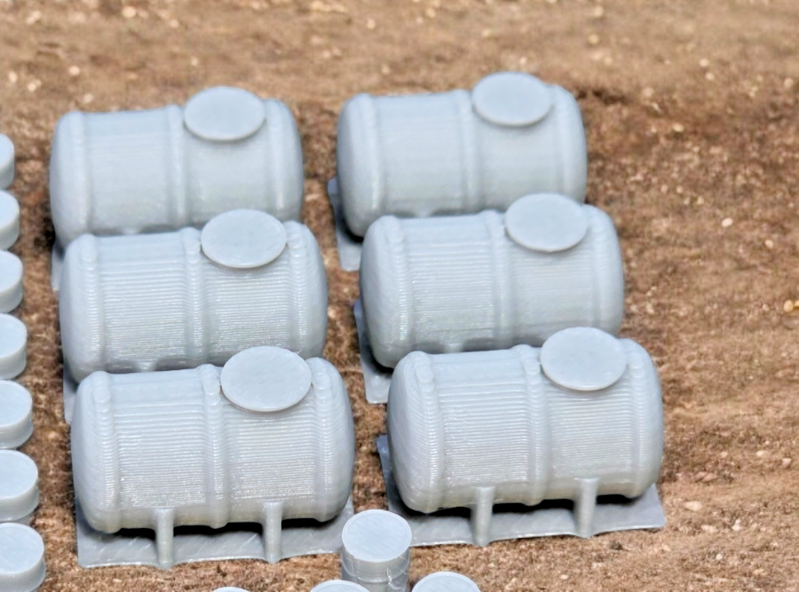Oil Drums Oil Fuel Tanks x 80 : x 6 Model Railway Scenery TT Gauge 1:120 Scale