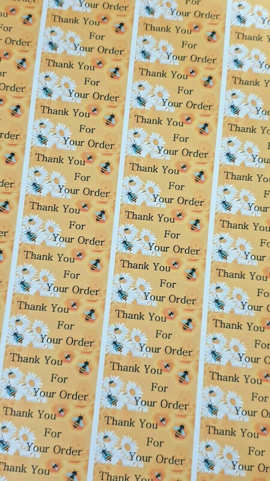 325 x Thank You for Your Order Labels Honey Bees Matte Labels Stickers