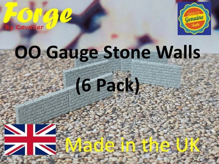 New Grey Stone Walls OO Gauge 1:76 Scale Models Train Railway 6 Pack