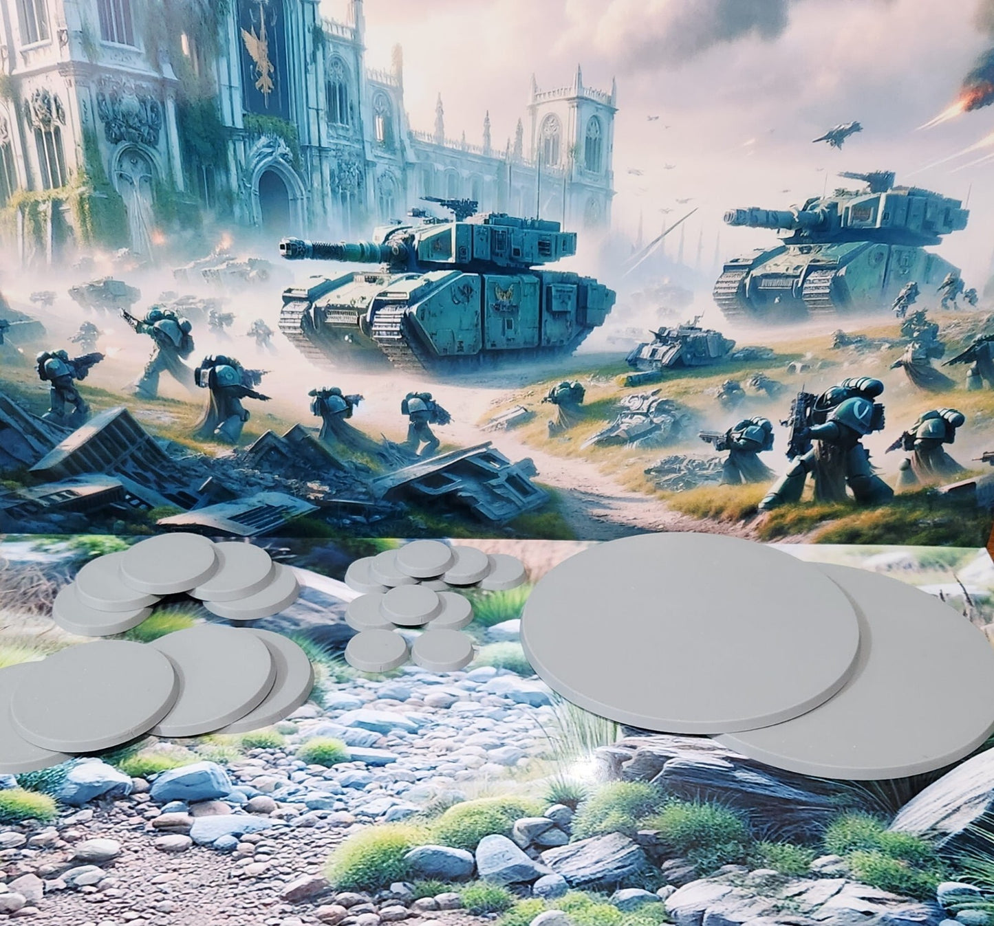 Wargaming Bases 25mm Round Durable Plastic for War Gaming Tabletop Games