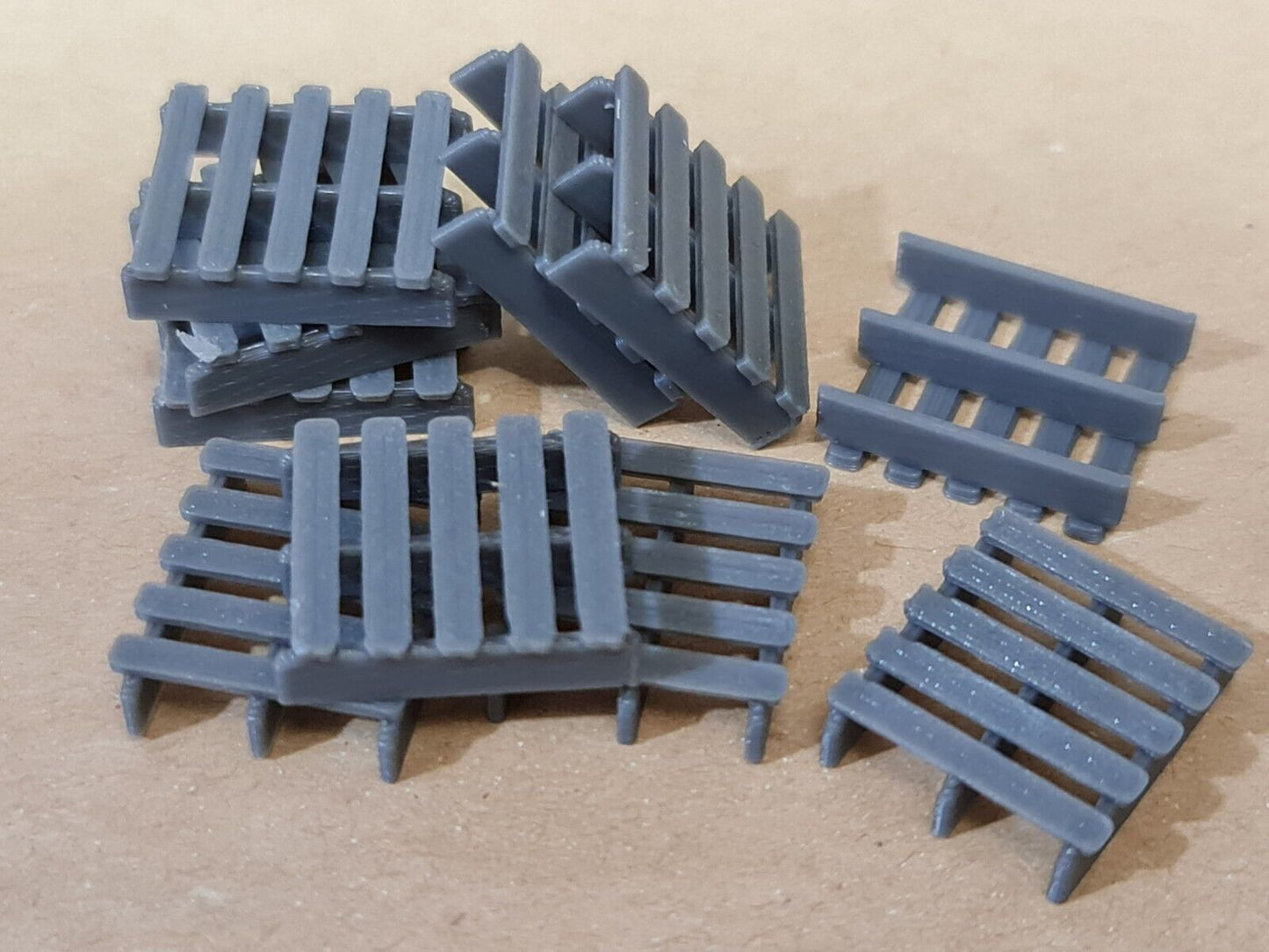 New Grey Pallets OO HO Gauge 1:76 Scale Models Train Railway (10 Pack)