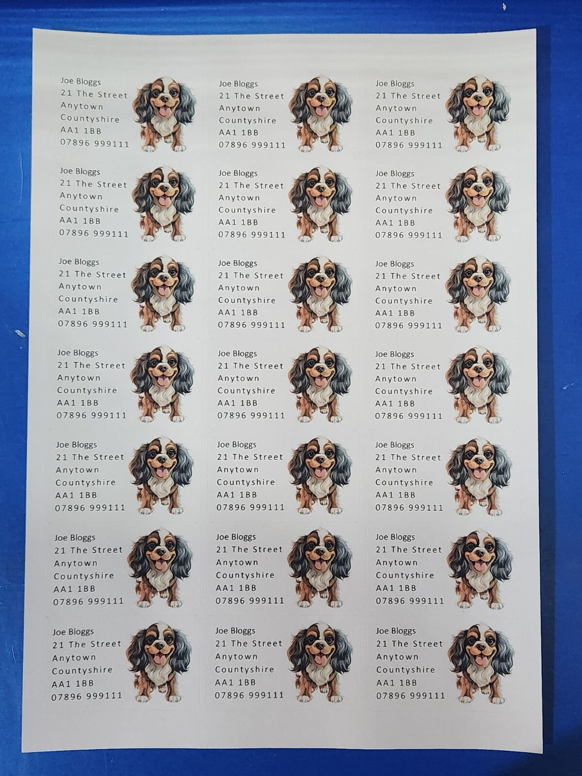 Dog Address Labels x 84 Personalised Self Adhesive Stickers
