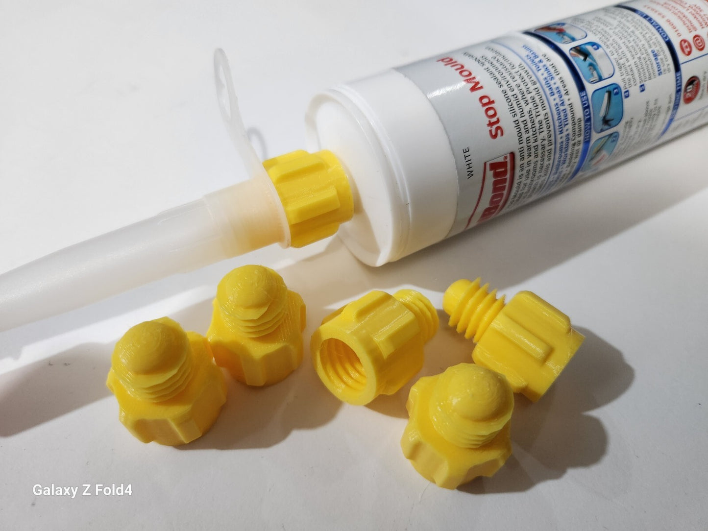 Pack of 6 Yellow Silicone Sealer Sealant Mastik Tube Nozzle Screw Cap Tops