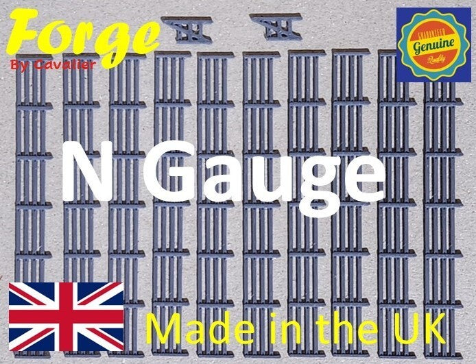 Fencing Railings N Gauge New 10 Pack Grey 1:148 Scale Models Train Railway