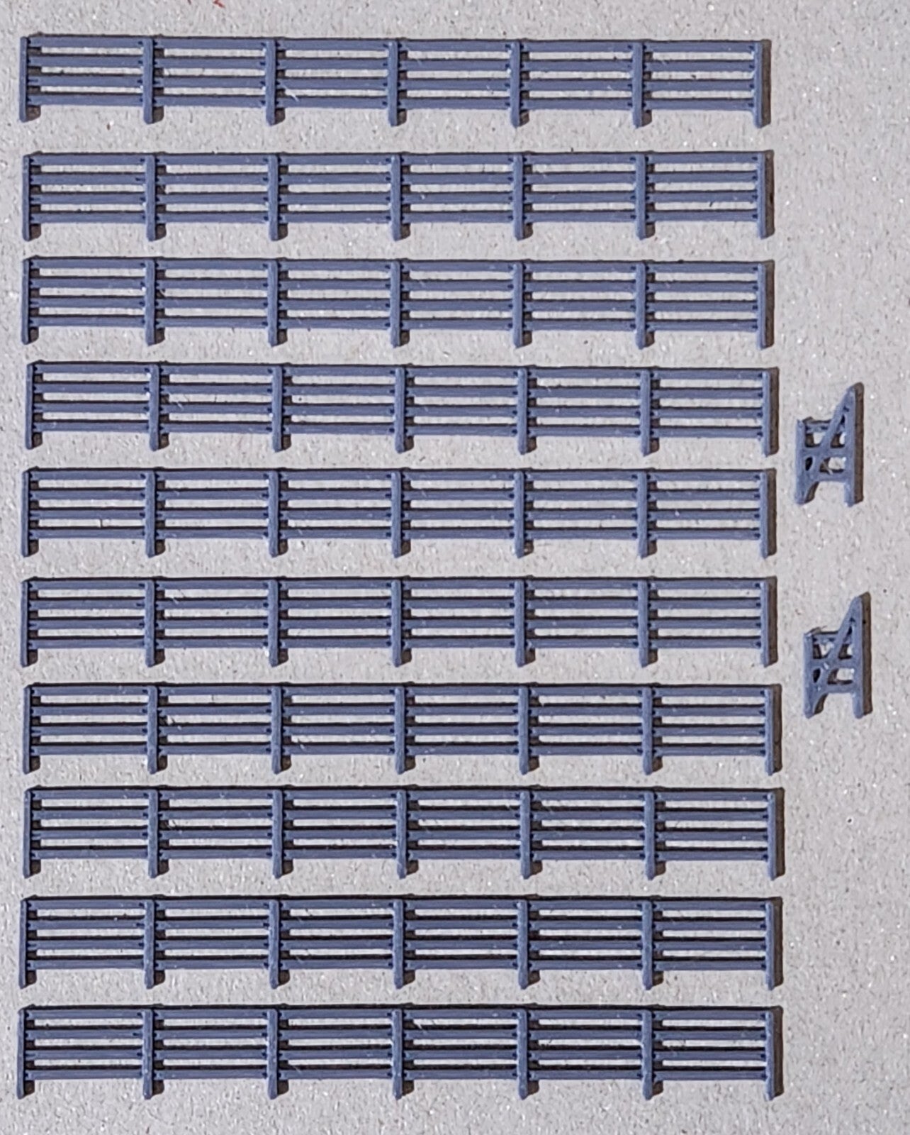 Fencing Railings N Gauge New 10 Pack Grey 1:148 Scale Models Train Railway