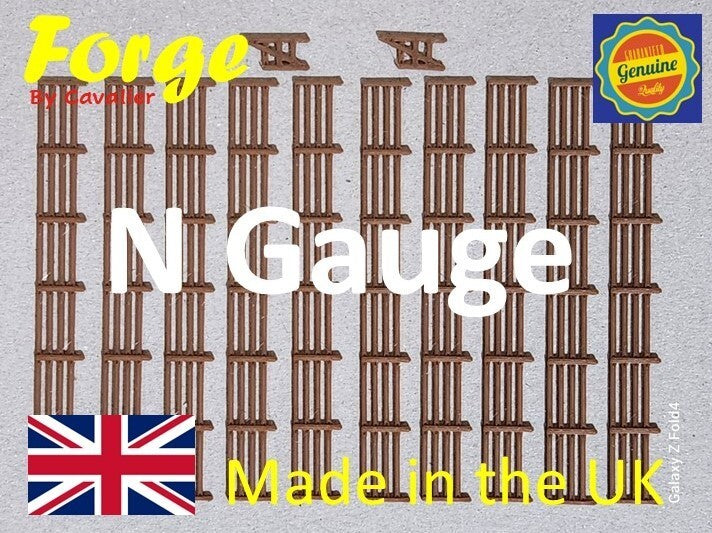 Fencing Railings N gauge New 10 Pack Brown 1:148 Scale Models Train Railway