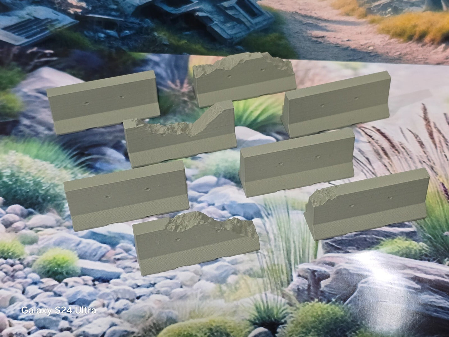 Wargaming Concrete Jersey Barriers 28mm War Gaming Tabletop Games