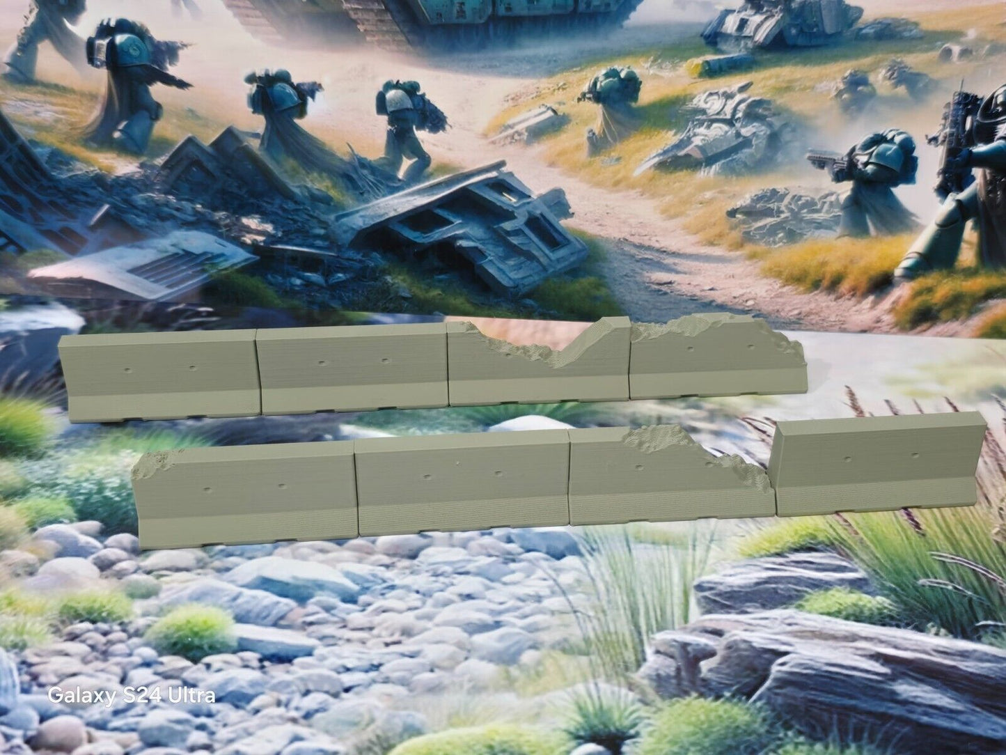 Wargaming Concrete Jersey Barriers 28mm War Gaming Tabletop Games
