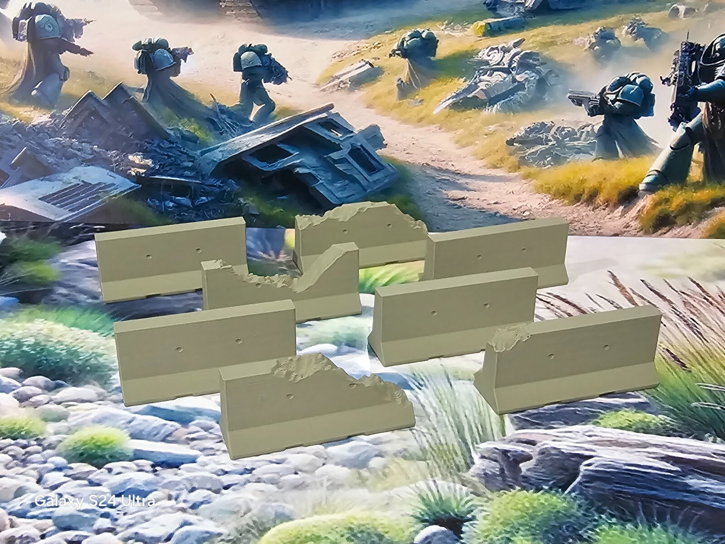 Wargaming Concrete Jersey Barriers 28mm War Gaming Tabletop Games