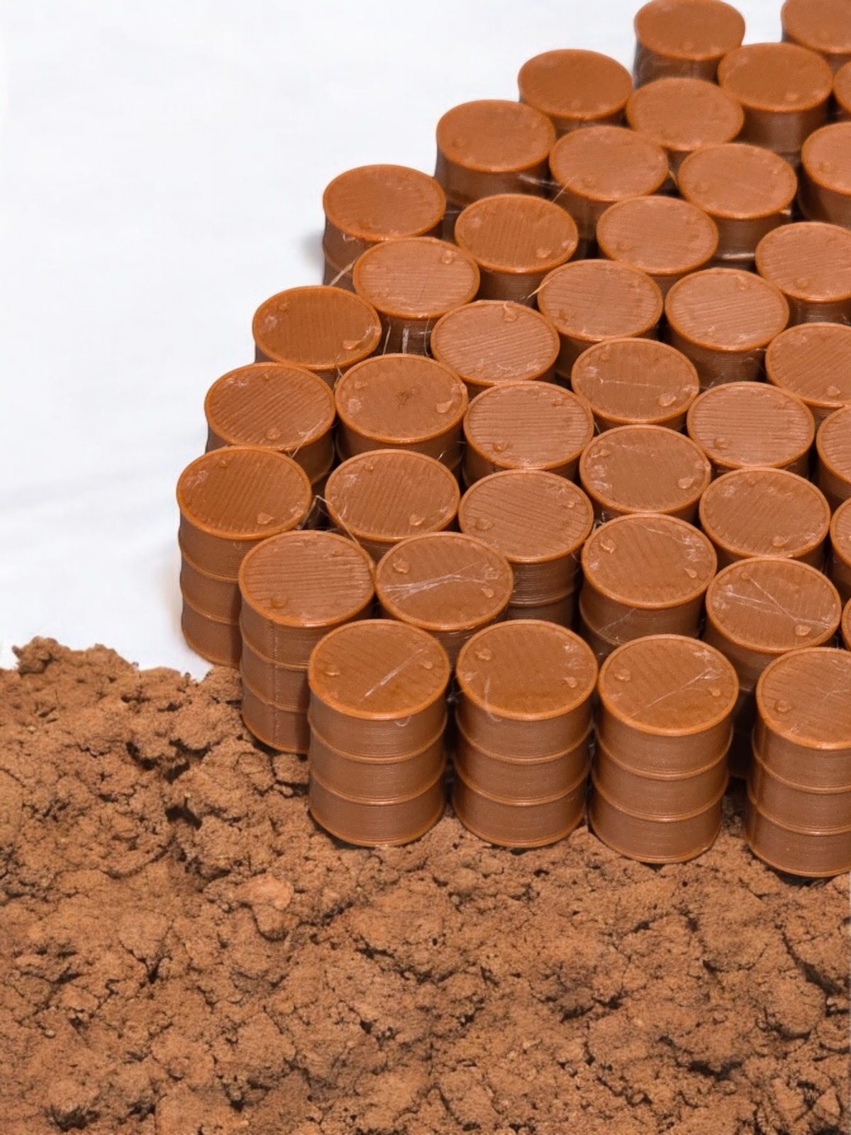 Oil Drum Barrels OO Gauge New Red-Brown 1:76 Scale Models Train Railway 100 Pack