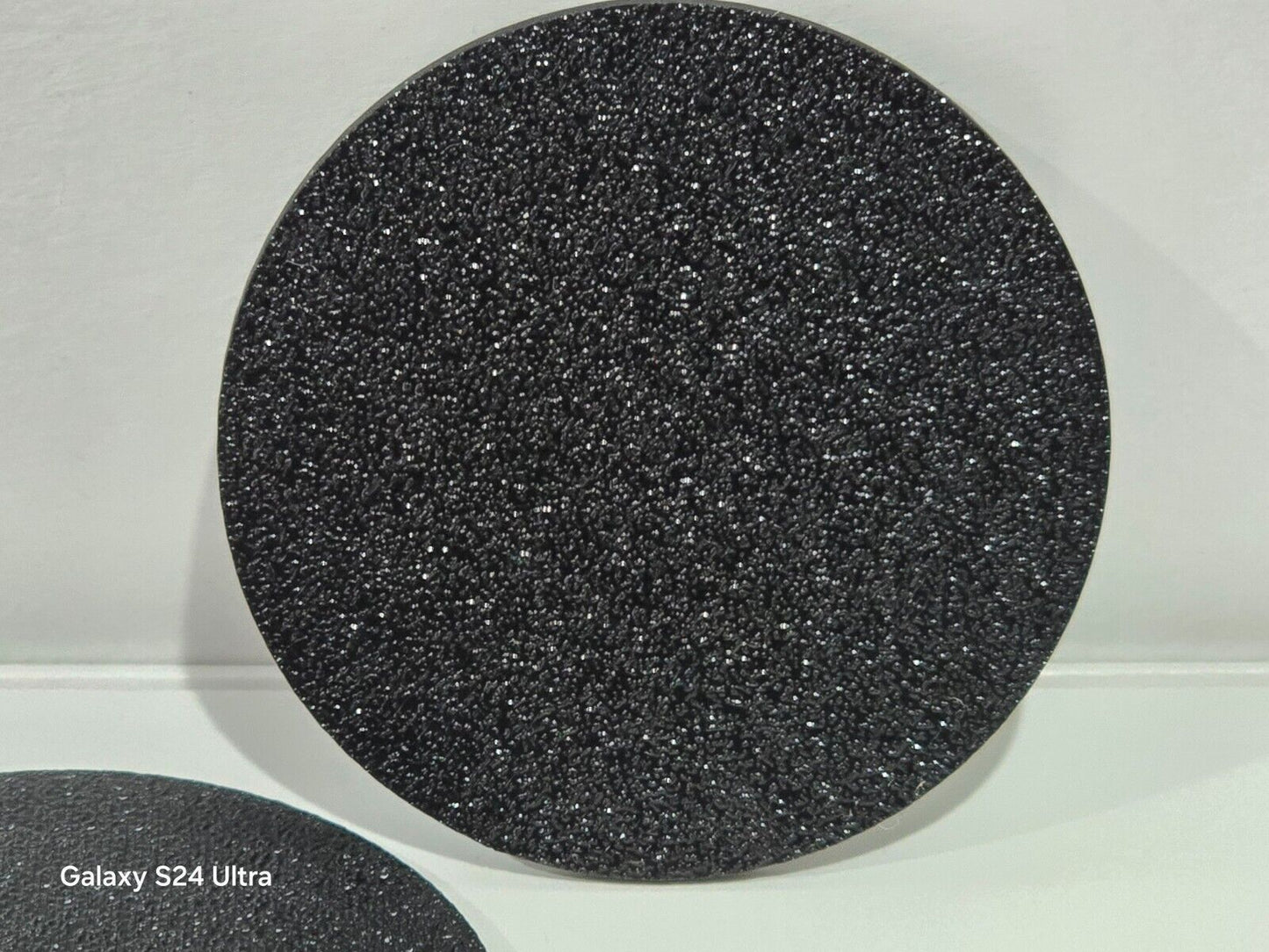 3pcs 80mm Round Small Miniature Model Bases 3mm Deep Thick Circular Base, Black
