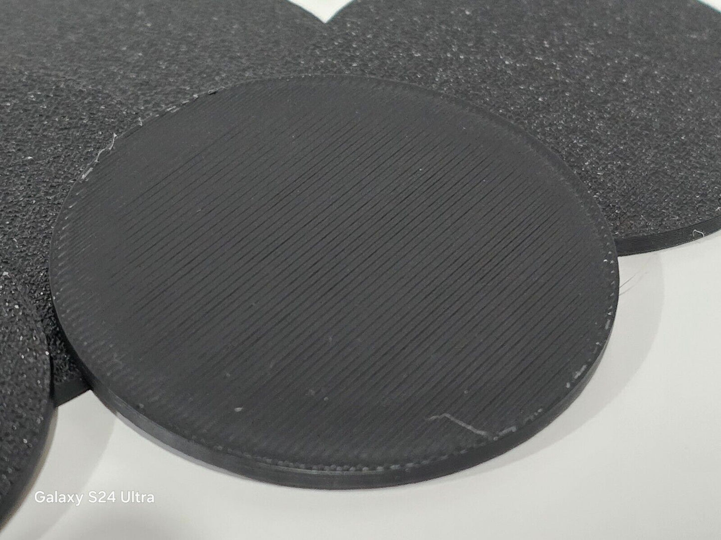 3pcs 80mm Round Small Miniature Model Bases 3mm Deep Thick Circular Base, Black