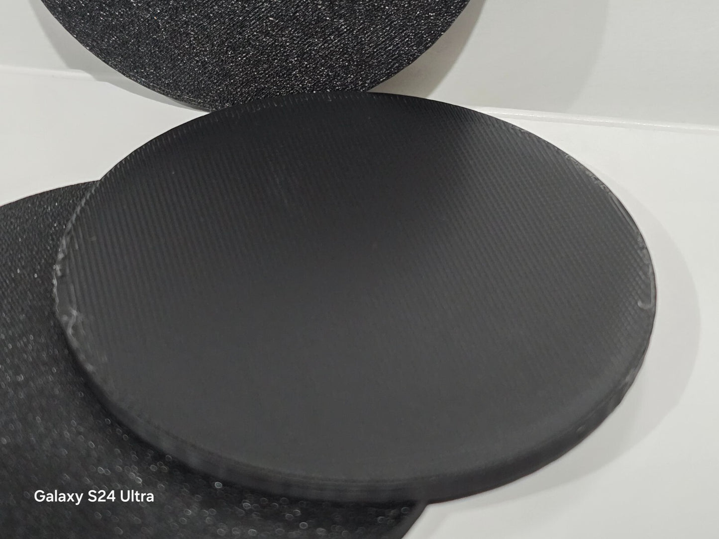 3pcs 80mm Round Small Miniature Model Bases 3mm Deep Thick Circular Base, Black