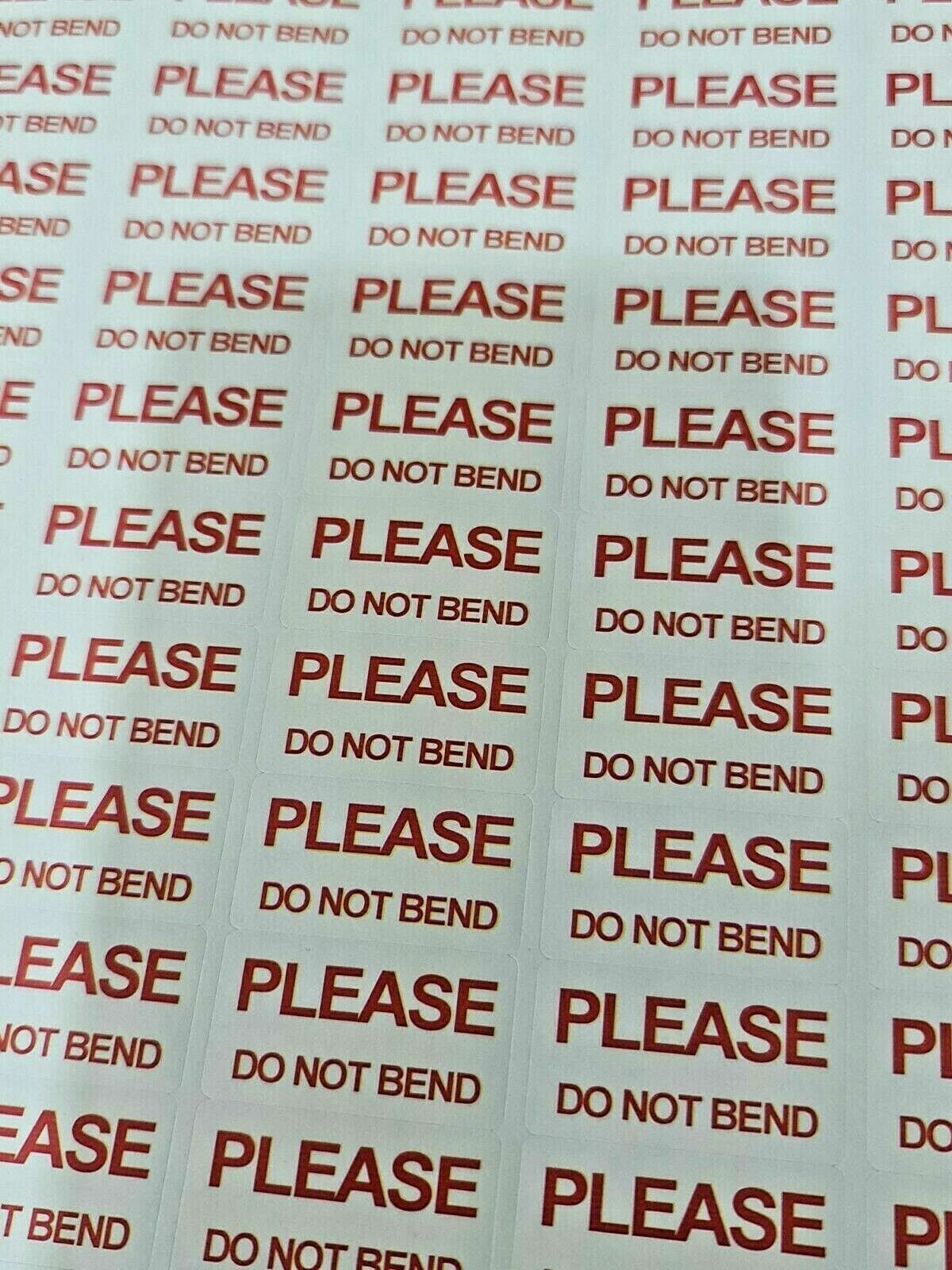 Please Do Not Bend Labels Stickers Self Adhesive Printed Post Mail