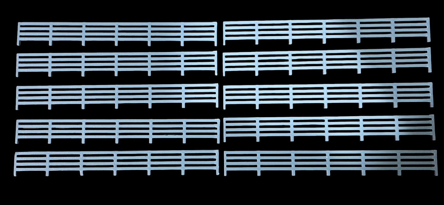 Fencing Railings New 10 Pack Grey O Gauge 1:43 Scale Models Train Railway