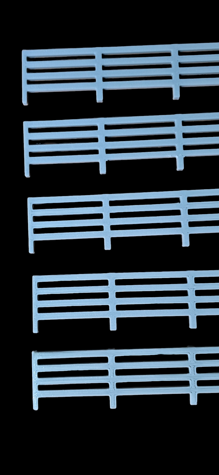 Fencing Railings New 10 Pack Grey O Gauge 1:43 Scale Models Train Railway