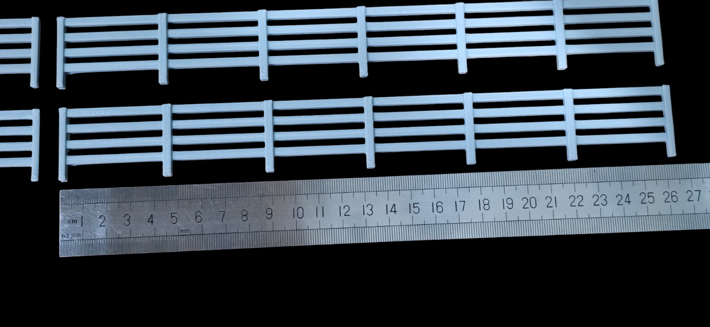Fencing Railings New 10 Pack Grey O Gauge 1:43 Scale Models Train Railway