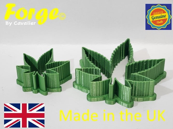 Set of 2 Weed Leaf Shaped Cookie Cutters 52 & 88mm many colours