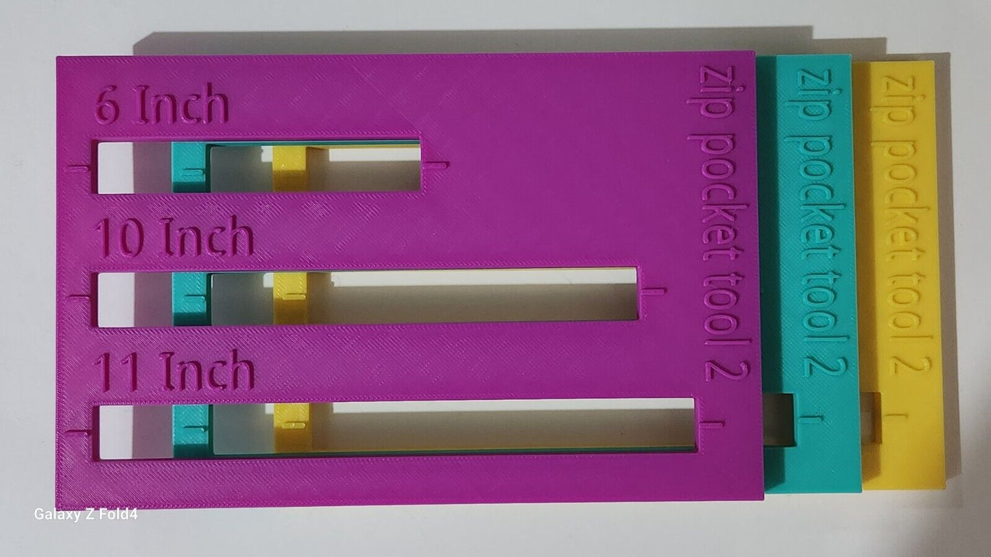 Sewing Tool Zip Pocket 2 Tool Kits Ruler Fabric by Emi B Designs