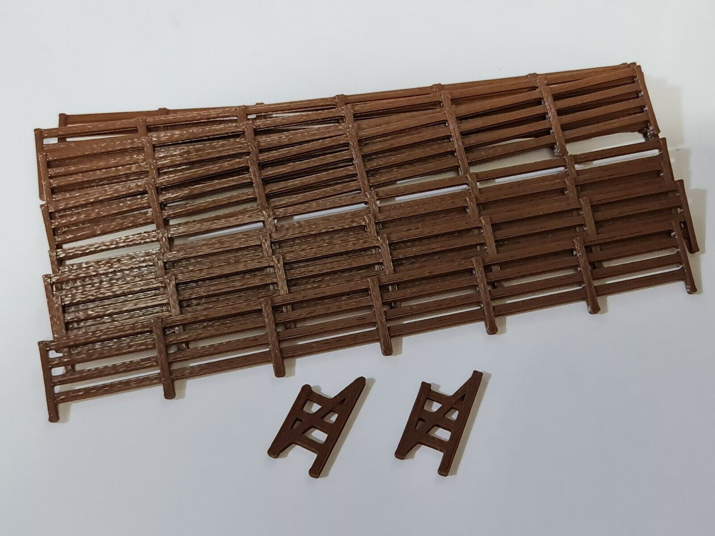Fencing Railings OO HO New 10 Pack Brown Gauge 1:76 Scale Models Train Railway