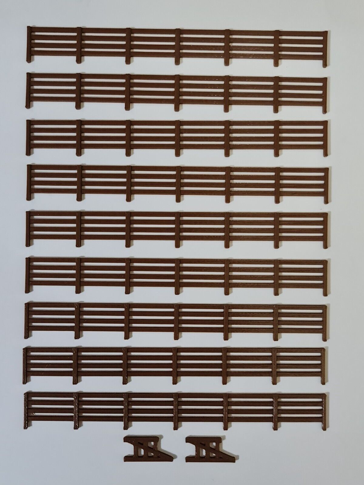 Fencing Railings OO HO New 10 Pack Brown Gauge 1:76 Scale Models Train Railway