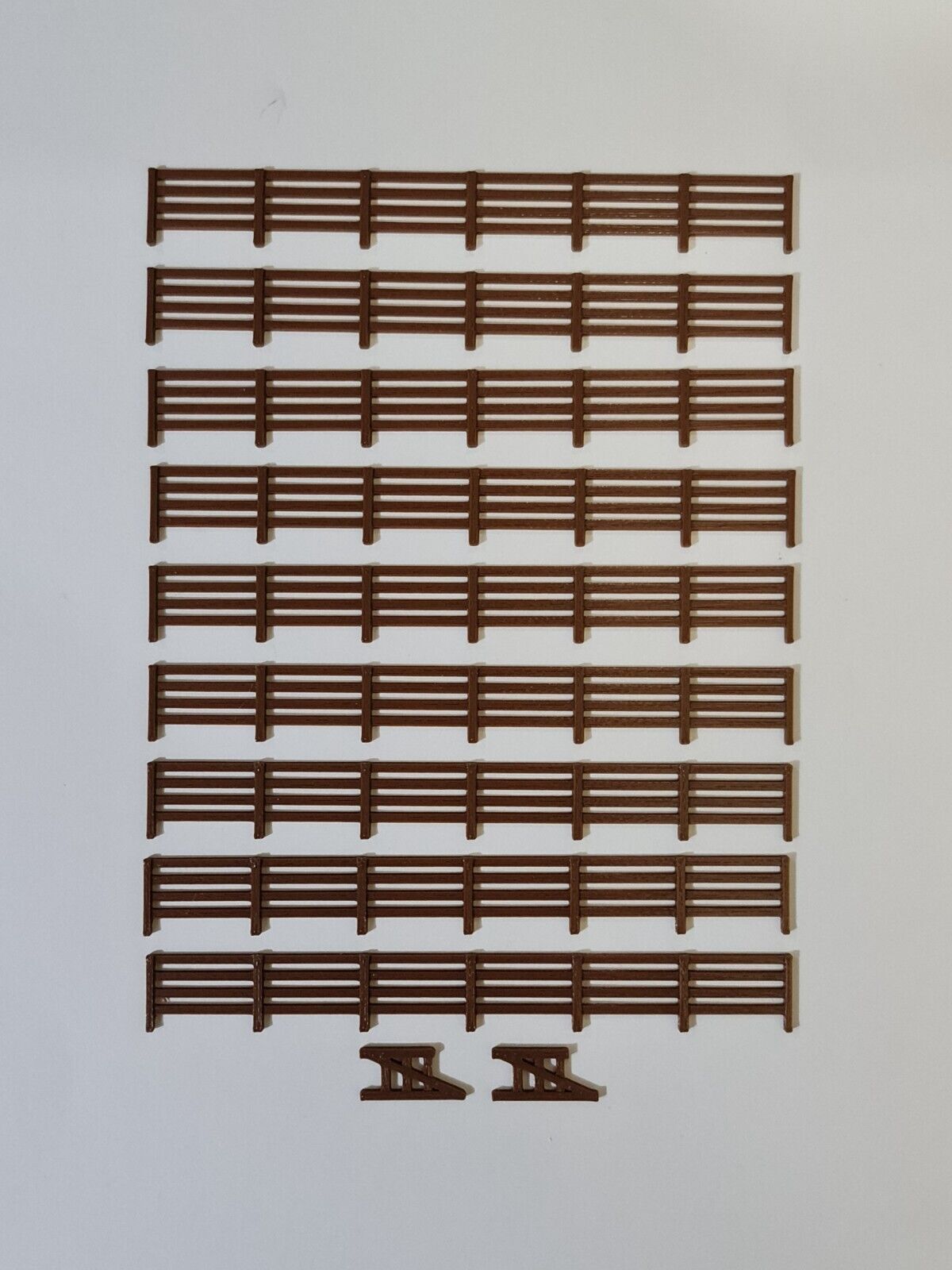 Fencing Railings OO HO New 10 Pack Brown Gauge 1:76 Scale Models Train Railway