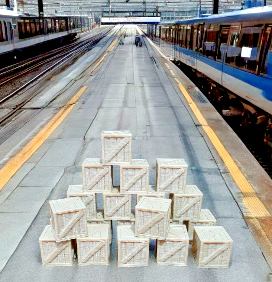 Wooden Crates 3ft Model Train Railway Station Freight New OO HO Gauge 20 Pack