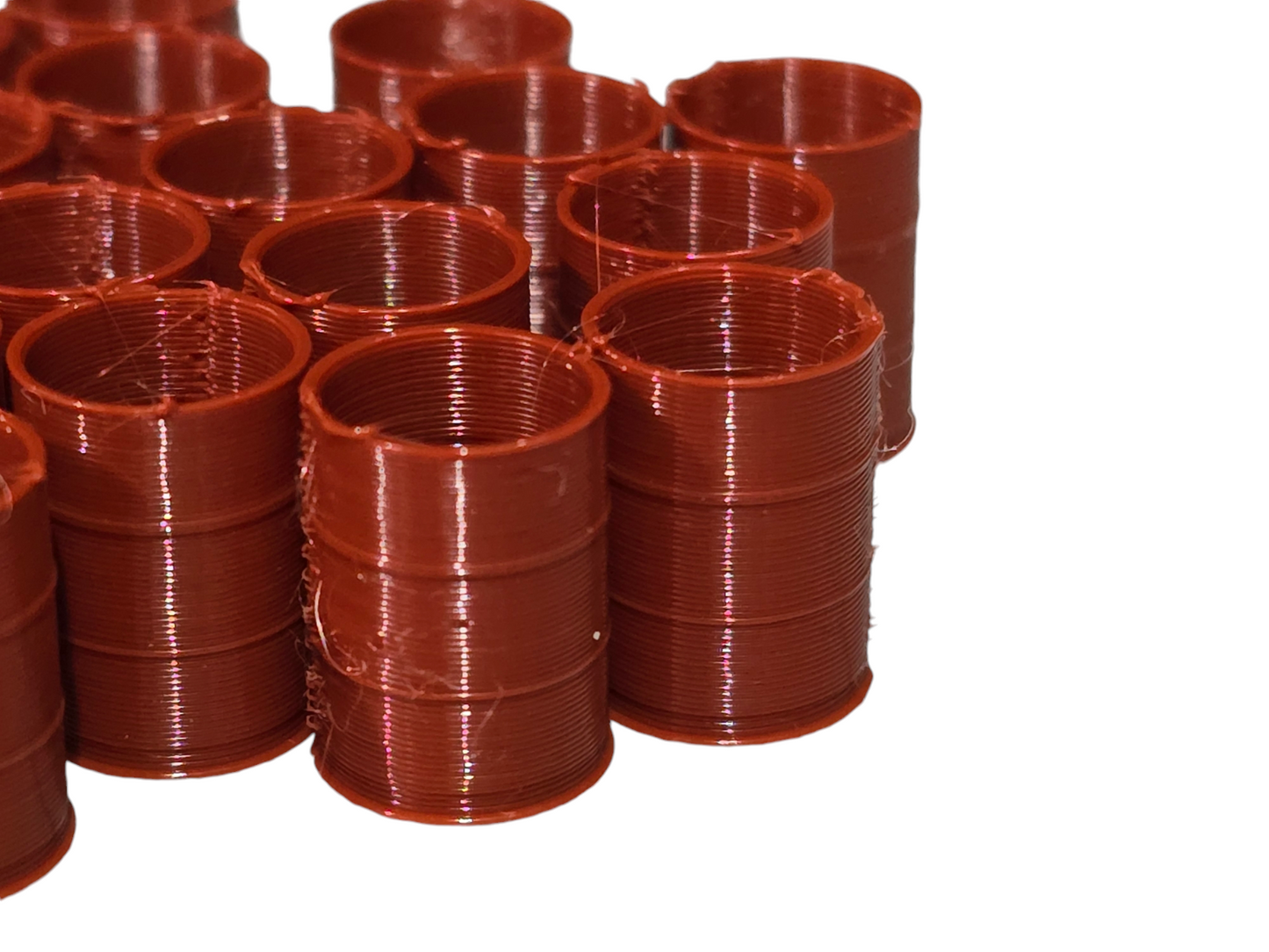 Oil Drum Barrels OO Gauge EMPTY Red Oxide 1:76 Scale Models Railway 20 Pack