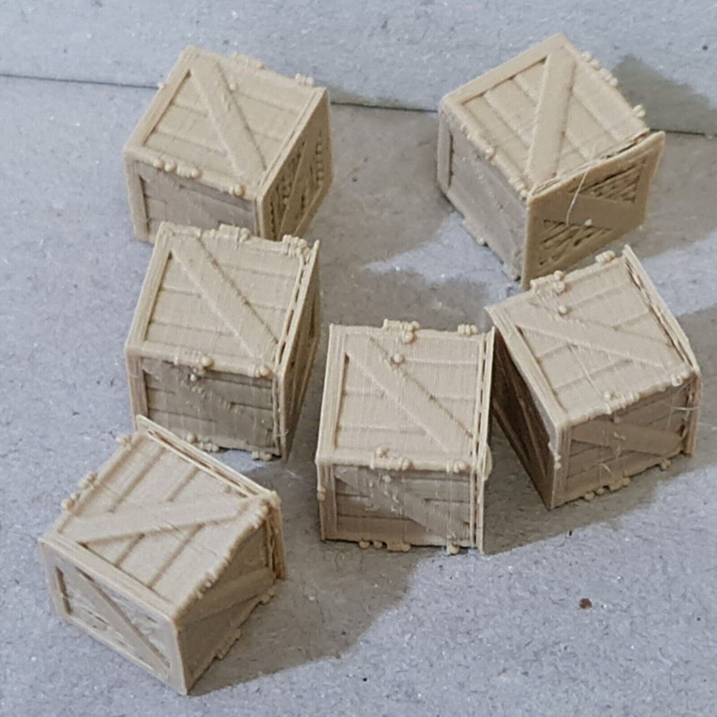 New OO HO Gauge 6 Pack 3ft Wooden Crates Model Train Railway Station Freight