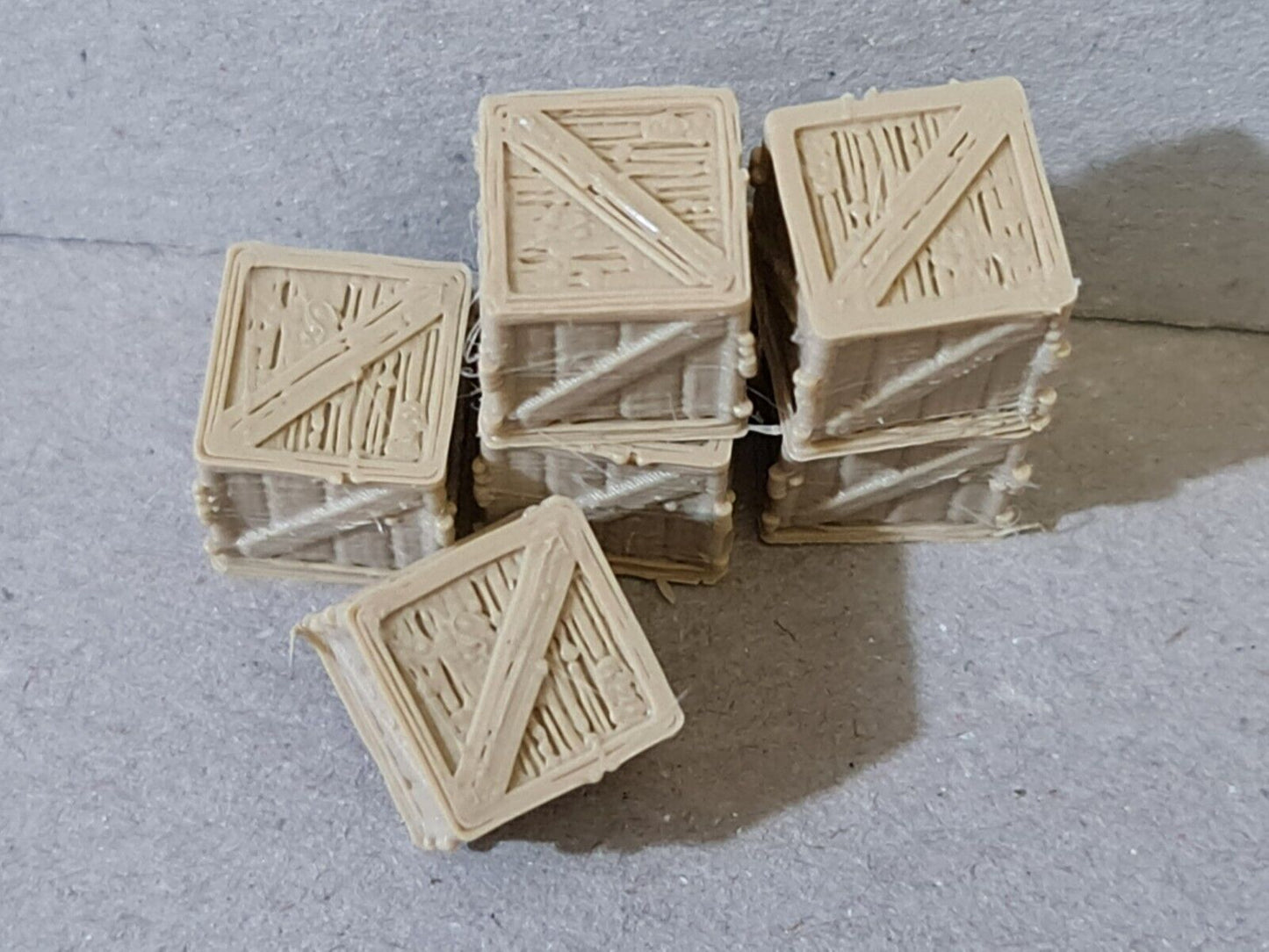 New OO HO Gauge 6 Pack 3ft Wooden Crates Model Train Railway Station Freight